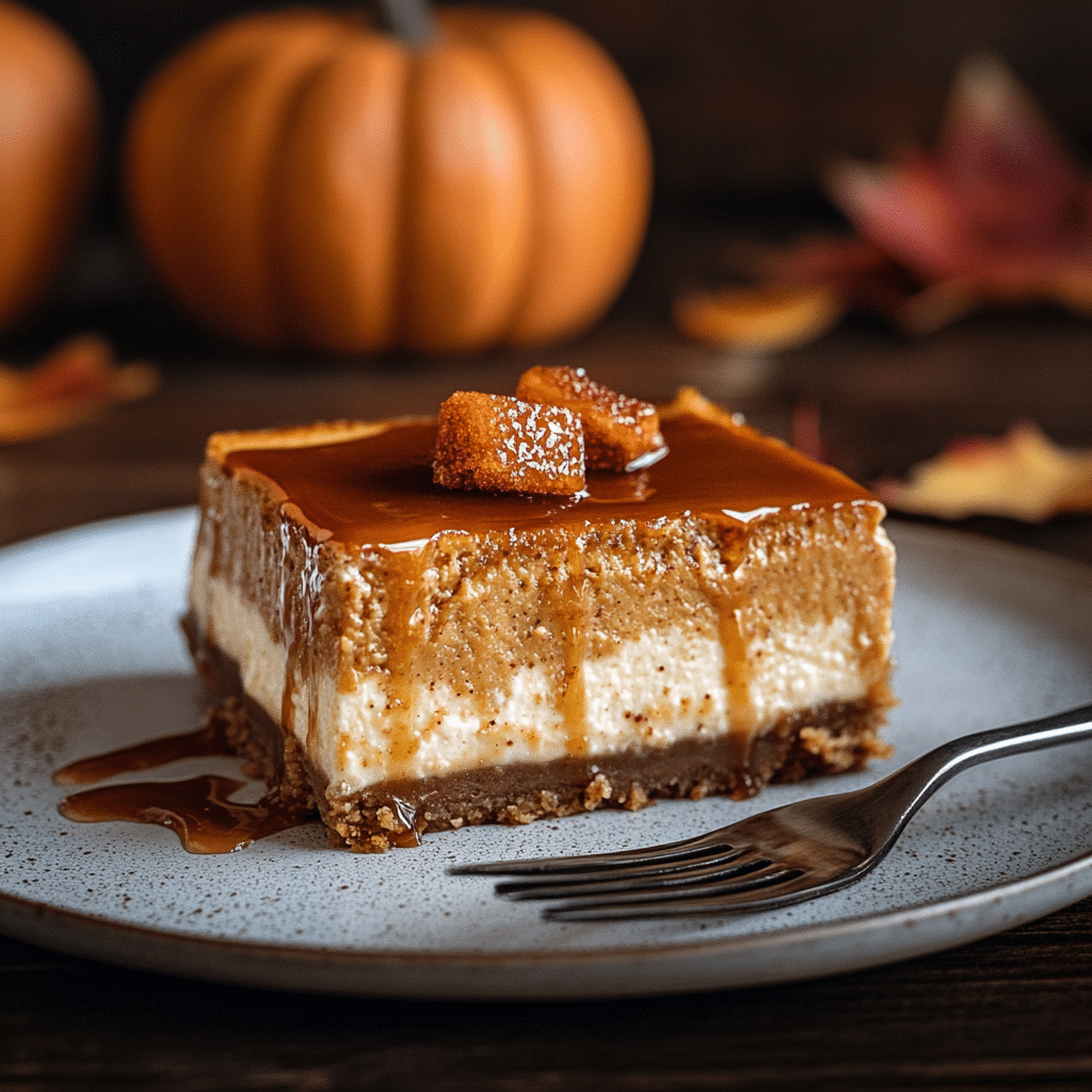 “Pouring pumpkin cheesecake filling into a pan with graham cracker crust in a cozy fall kitchen.”