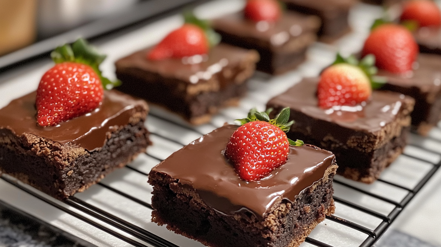 Chocolate Covered Strawberry Brownies
