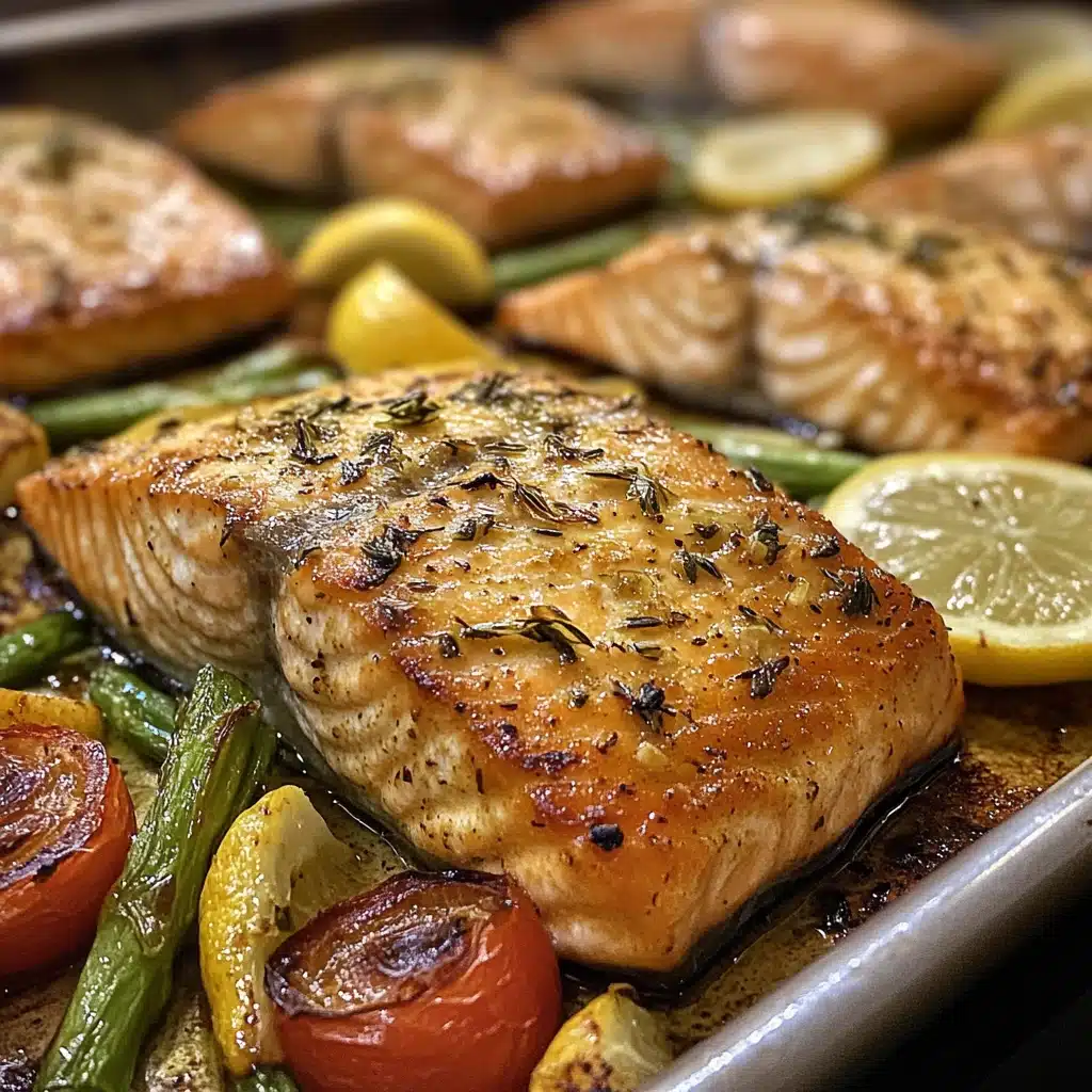 Sheet Pan Lemon Garlic Salmon with Veggies