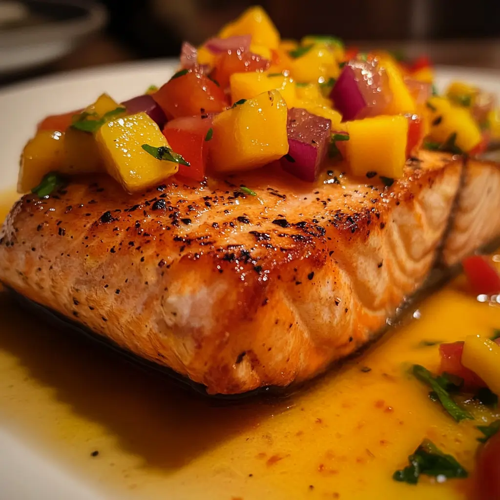 Seared Salmon with Mango Salsa