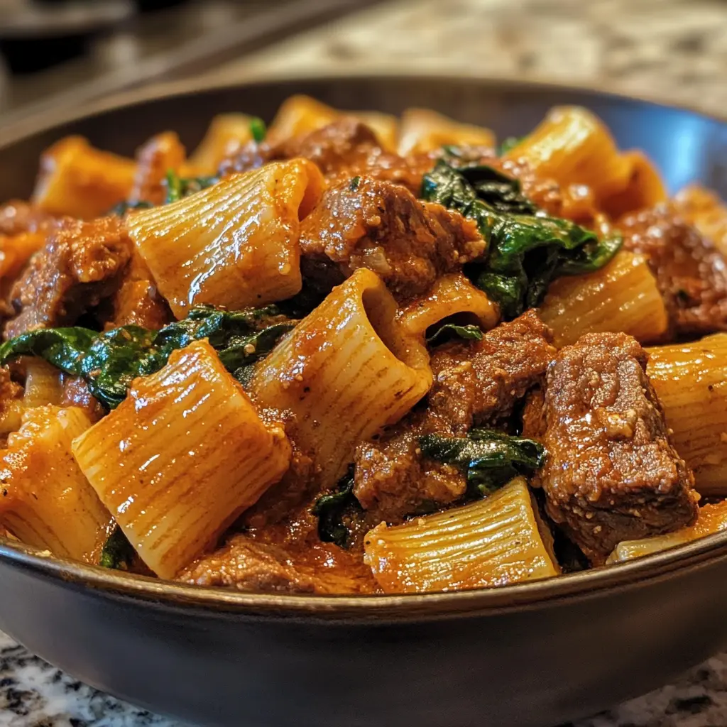 Beef and Spinach Pasta