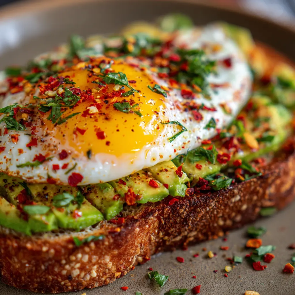 Crispy Air Fryer Avocado Toast with Egg
