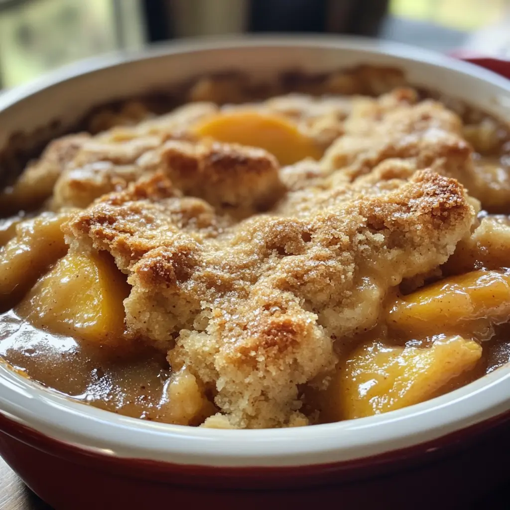 Crock Pot Peach Cobbler