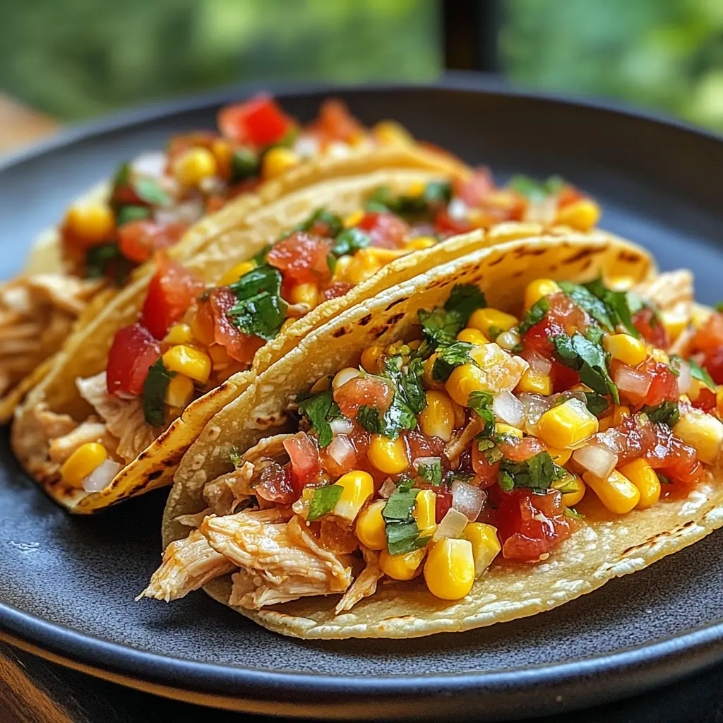 Slow Cooker Chicken Tacos with Summer Corn Salsa