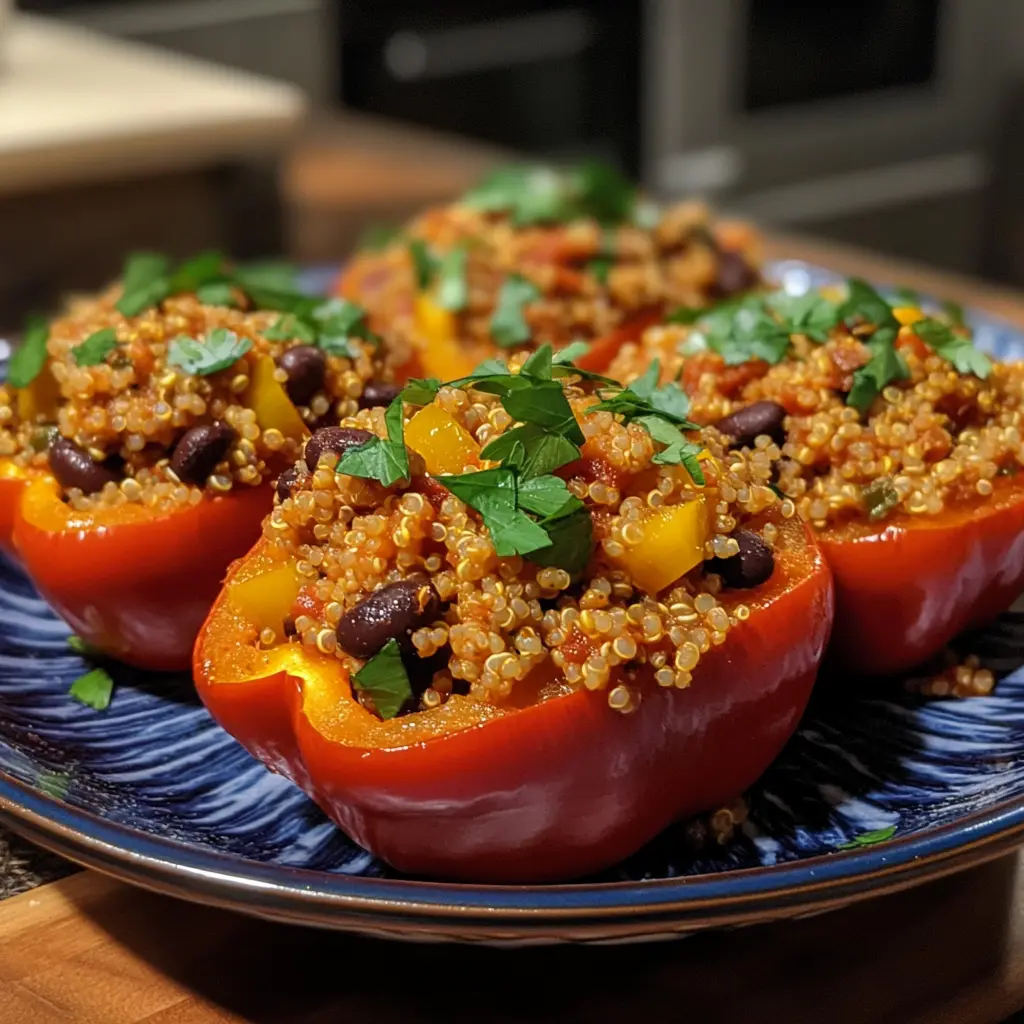 Stuffed Bell Peppers with Quinoa and Black Beans