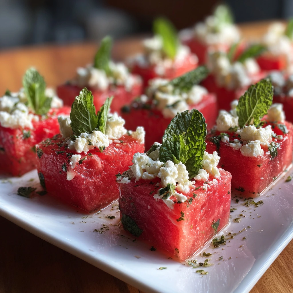 Watermelon Feta Mint Bites