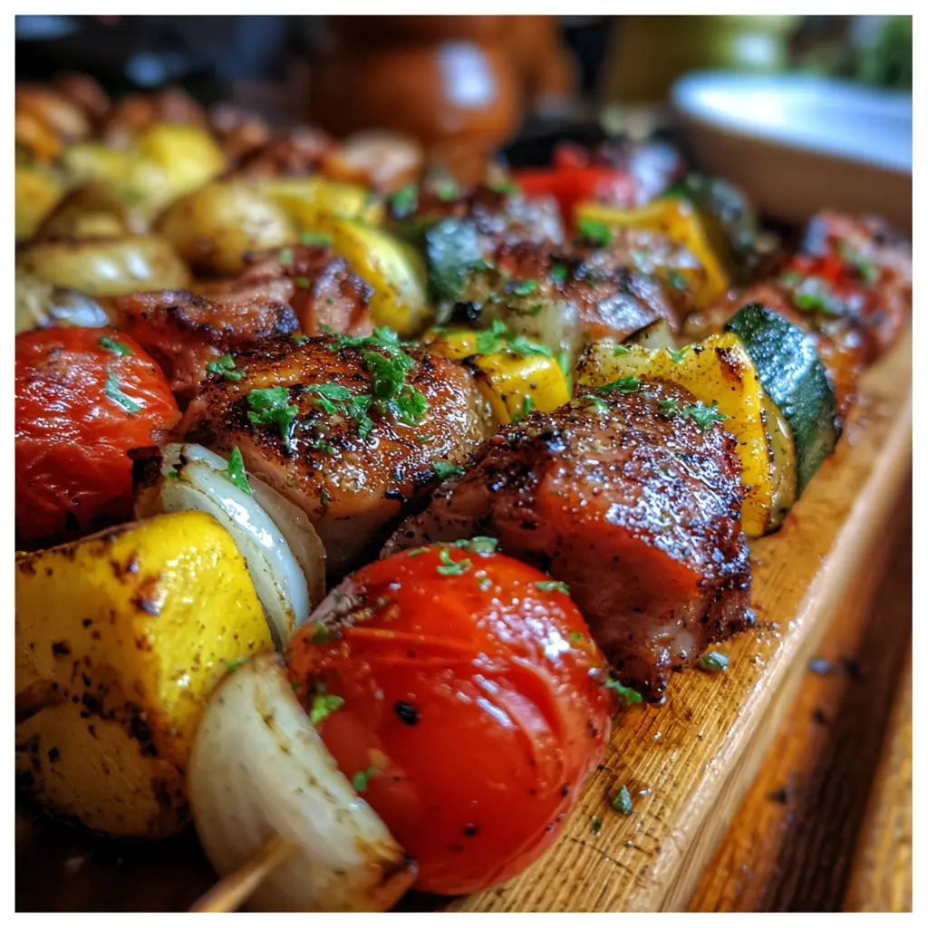 Chicken and Vegetable Skewers