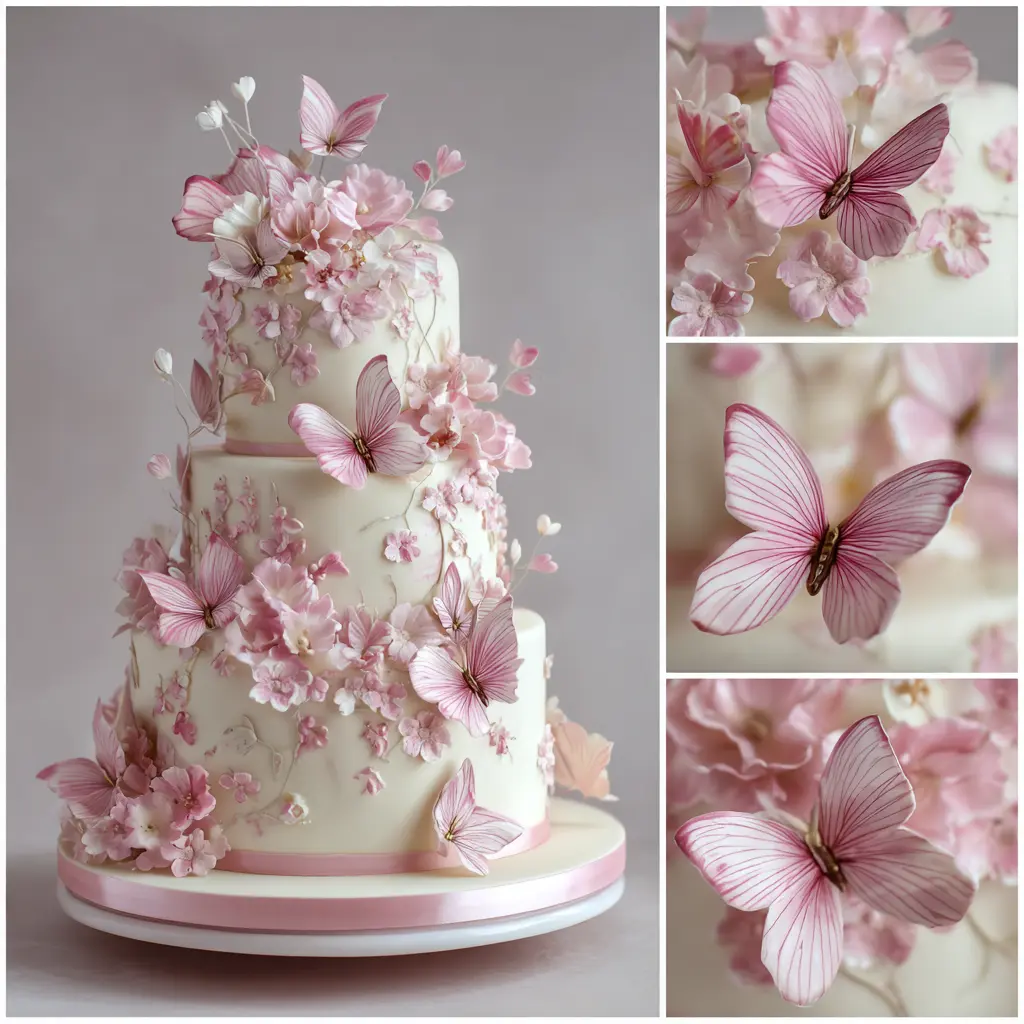 Pink Butterfly Cake Decorations