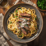 Garlic Steak Pasta Recipe