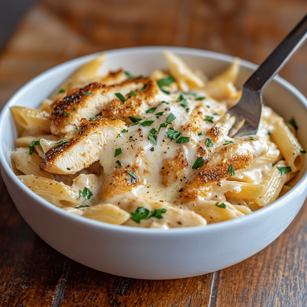 One Pot Garlic Parmesan Chicken Penne
