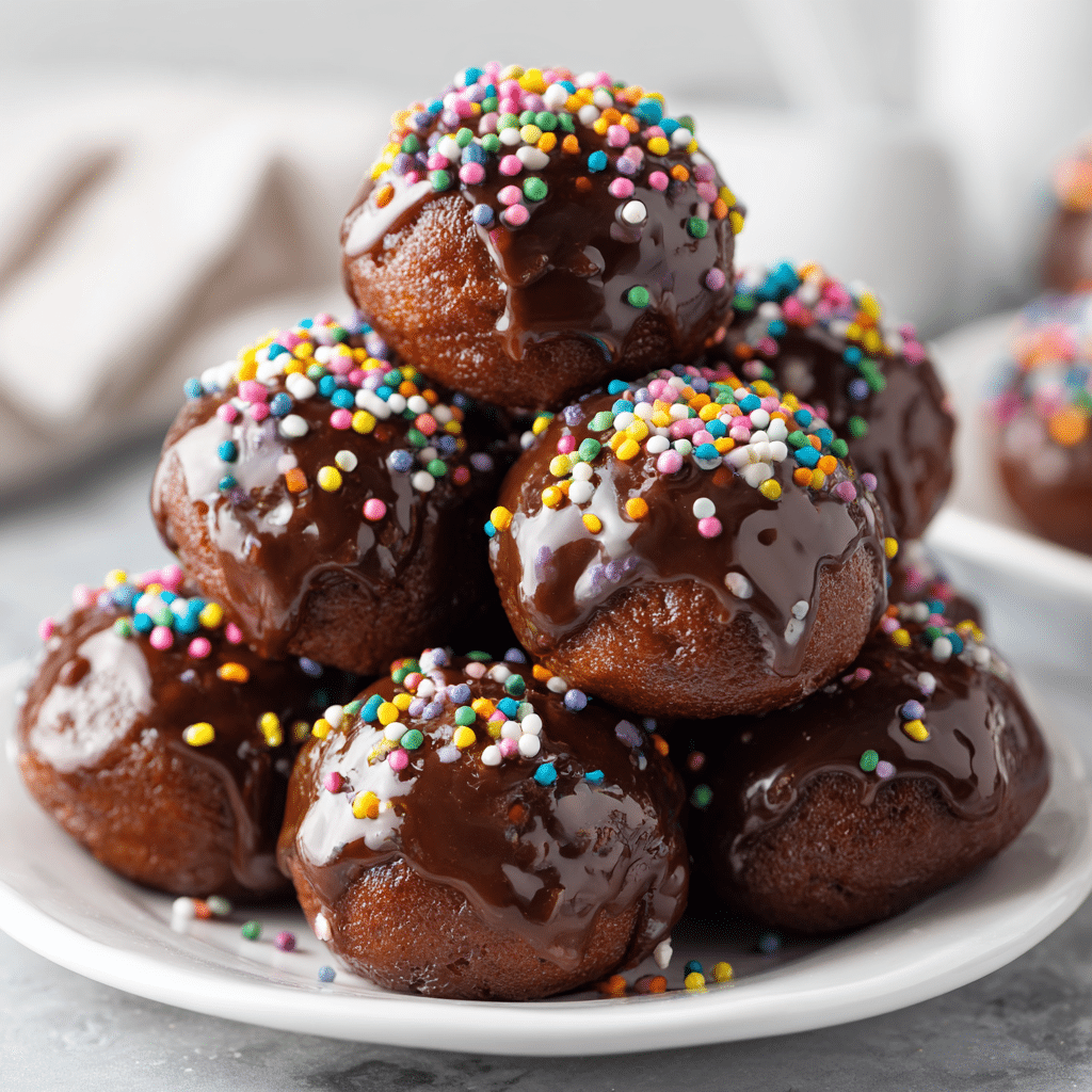 Glazed Chocolate Donut Holes