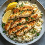 Chicken Scampi with Garlic Parmesan Rice: 5-Star Dinner