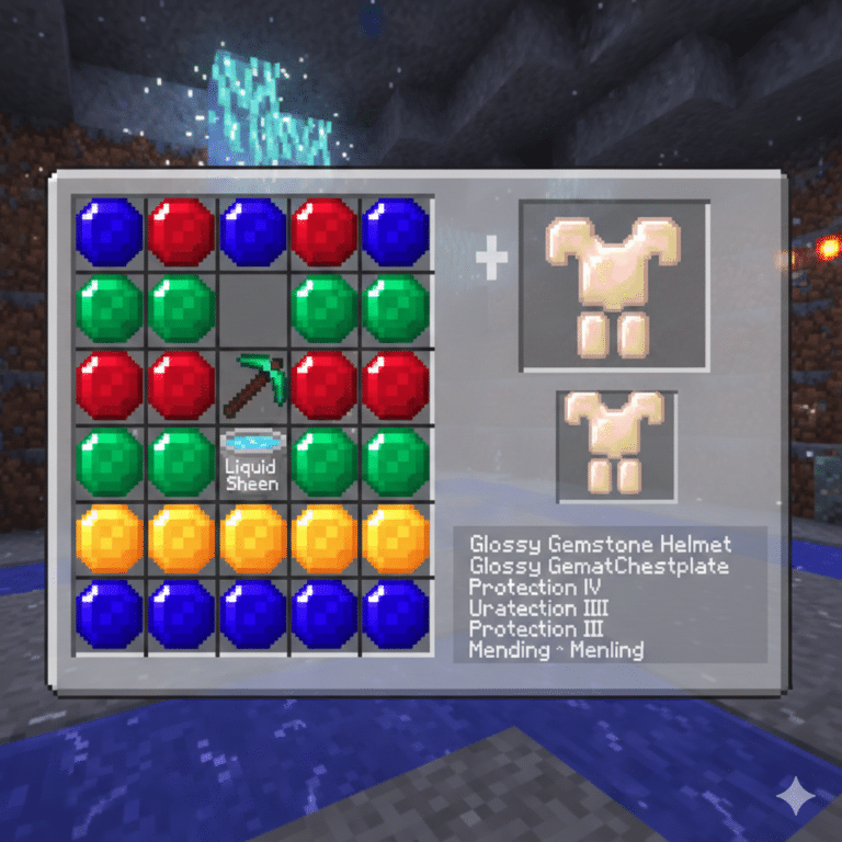 recipe for glossy gemstone armor minecraft