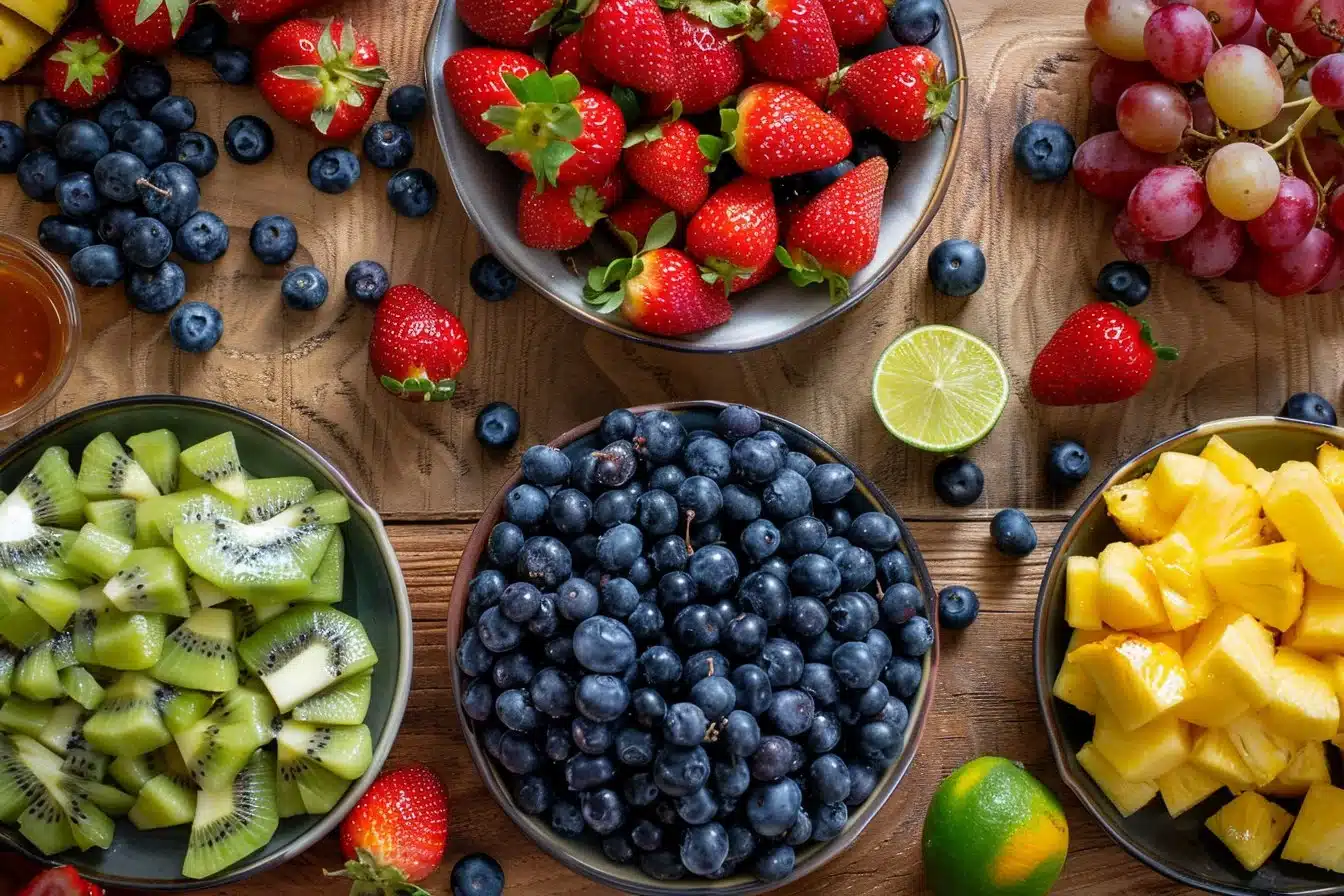 The BEST Fruit Salad with Honey Lime Dressing
