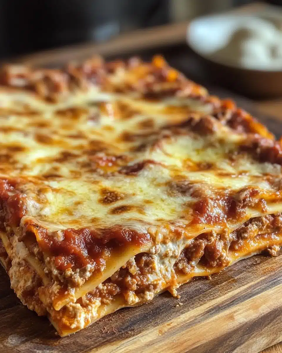 Homemade ingredient lasagna fresh out of the oven, ready to serve.