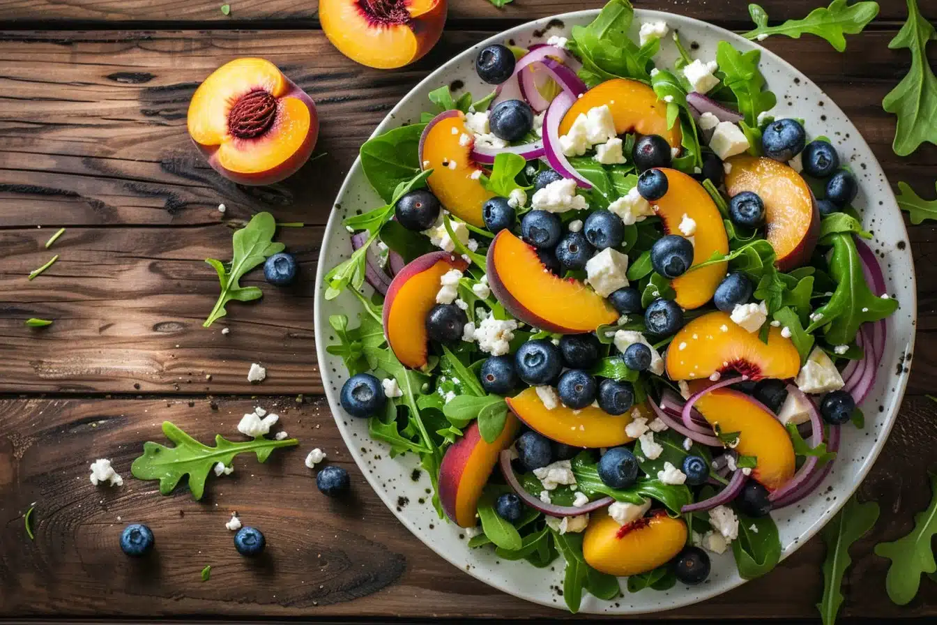 Peach and Blueberry Salad with Feta
