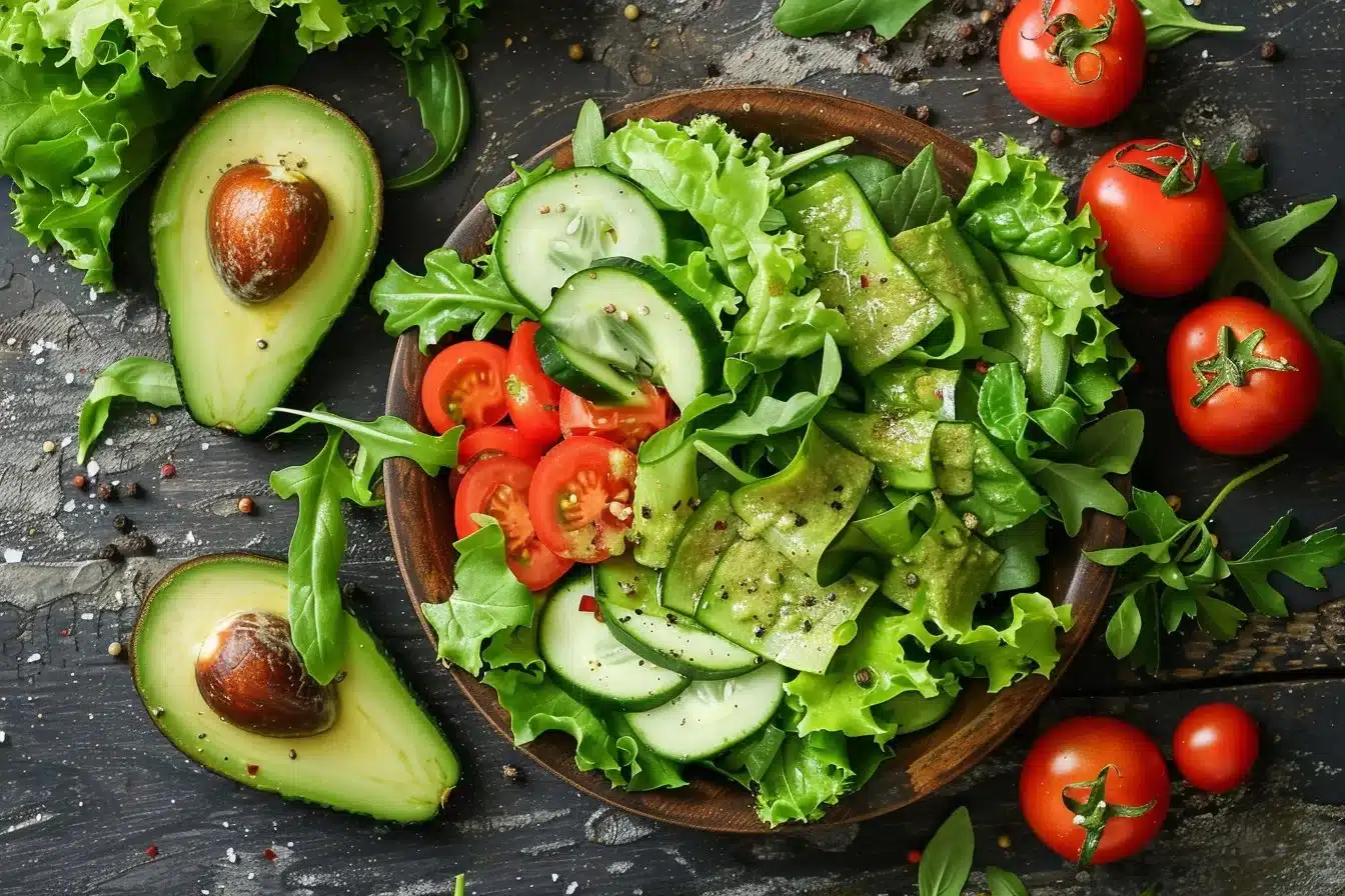 15 Minute Green Goddess Salad Recipe filled with crisp green lettuce, cucumber, tomato, avocado g… | Green goddess salad recipe, Best salad recipes, Healthy recipes