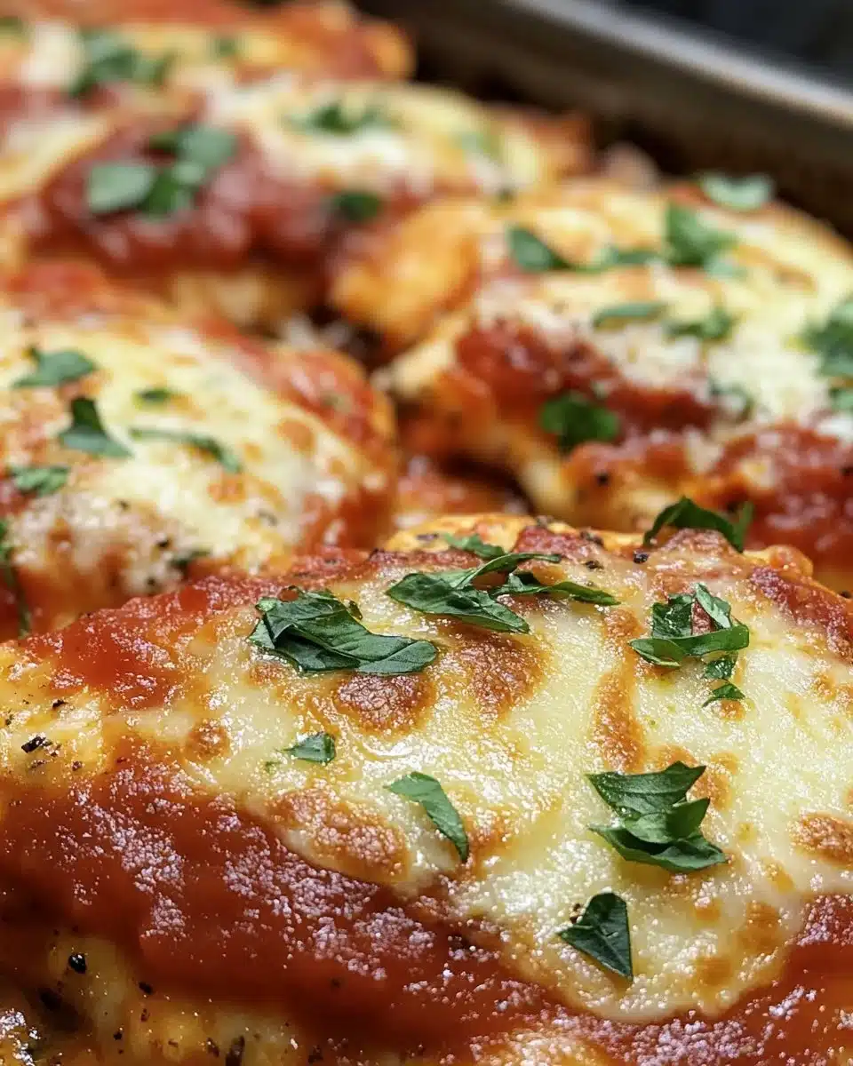 Crispy and juicy chicken parmesan served with marinara sauce and cheese